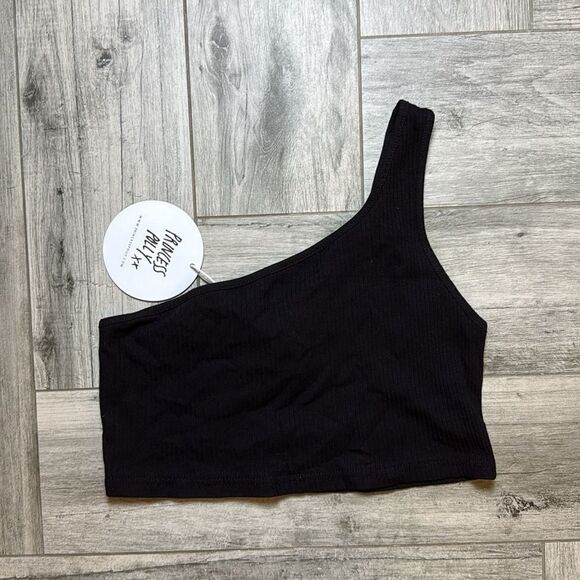 Princess Polly BELLANTE ONE SHOULDER TOP BLACK US 8 - Picture 1 of 6